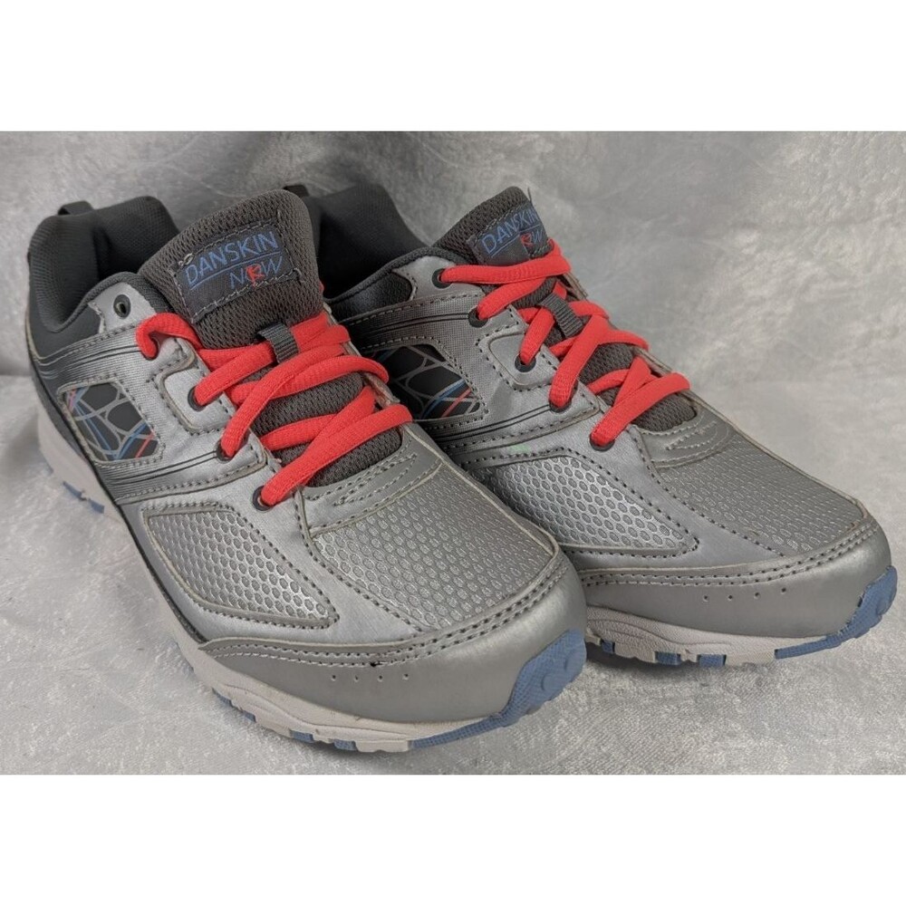 Danskin Now Womens Lightweight Running Shoes Gray Coral Size 6 Sneakers